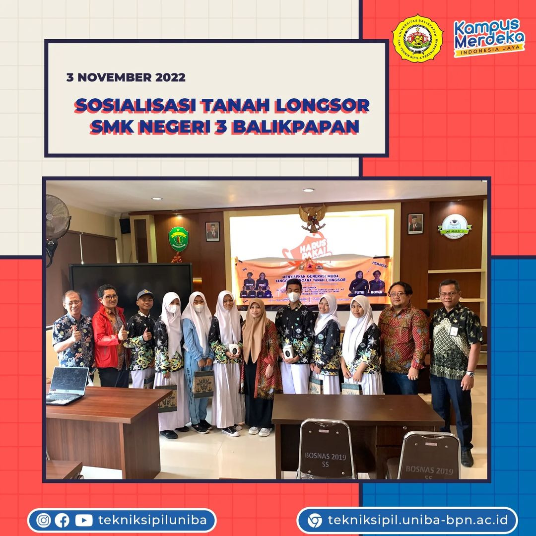 Sosialisasi Tanah Longsor SMK Negeri 3 Balikpapan.